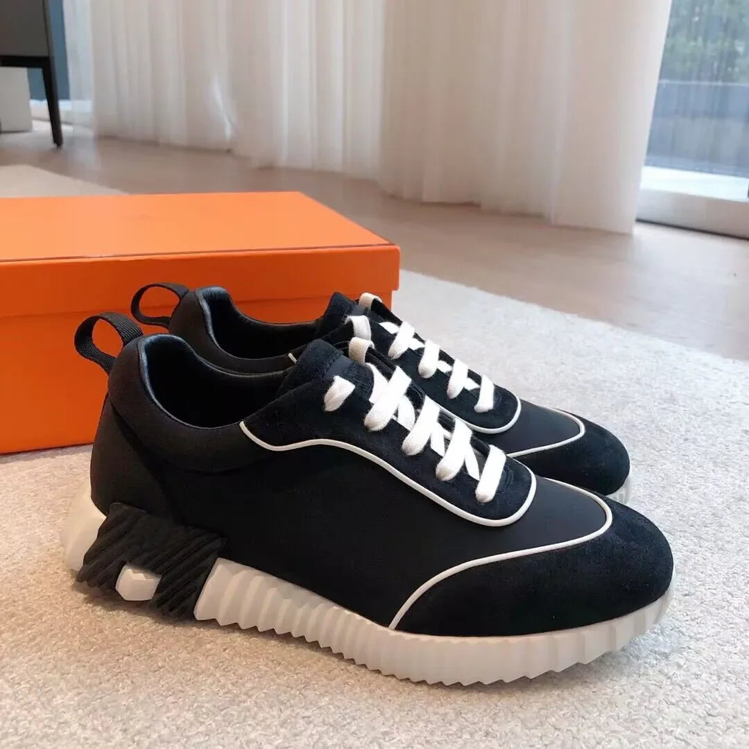 2024 New Colors Men Bouncing Sneaker Shoes Top Luxury Calfskin Suede Casual Sports Goatskin Light Sole Low Top Trainers Comfort