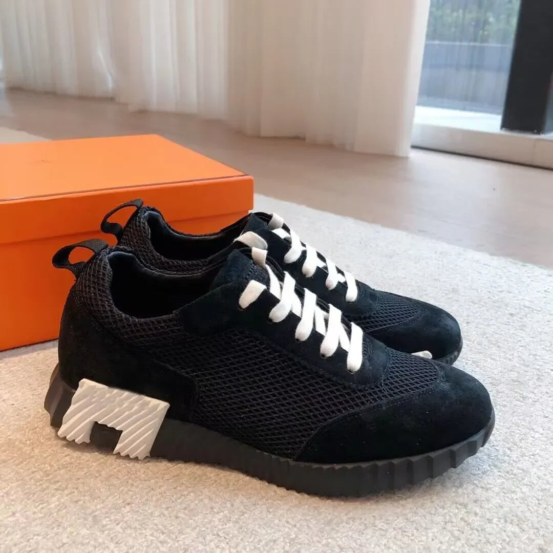2024 New Colors Men Bouncing Sneaker Shoes Top Luxury Calfskin Suede Casual Sports Goatskin Light Sole Low Top Trainers Comfort