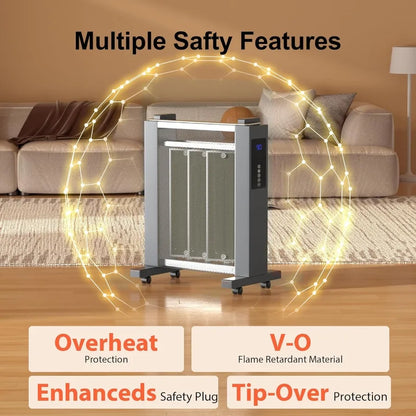 Space Heaters for Large Room Whole-Room Heating 1500 W Radiator Electric Heater with Tip-over Overheat Protection Heaters with