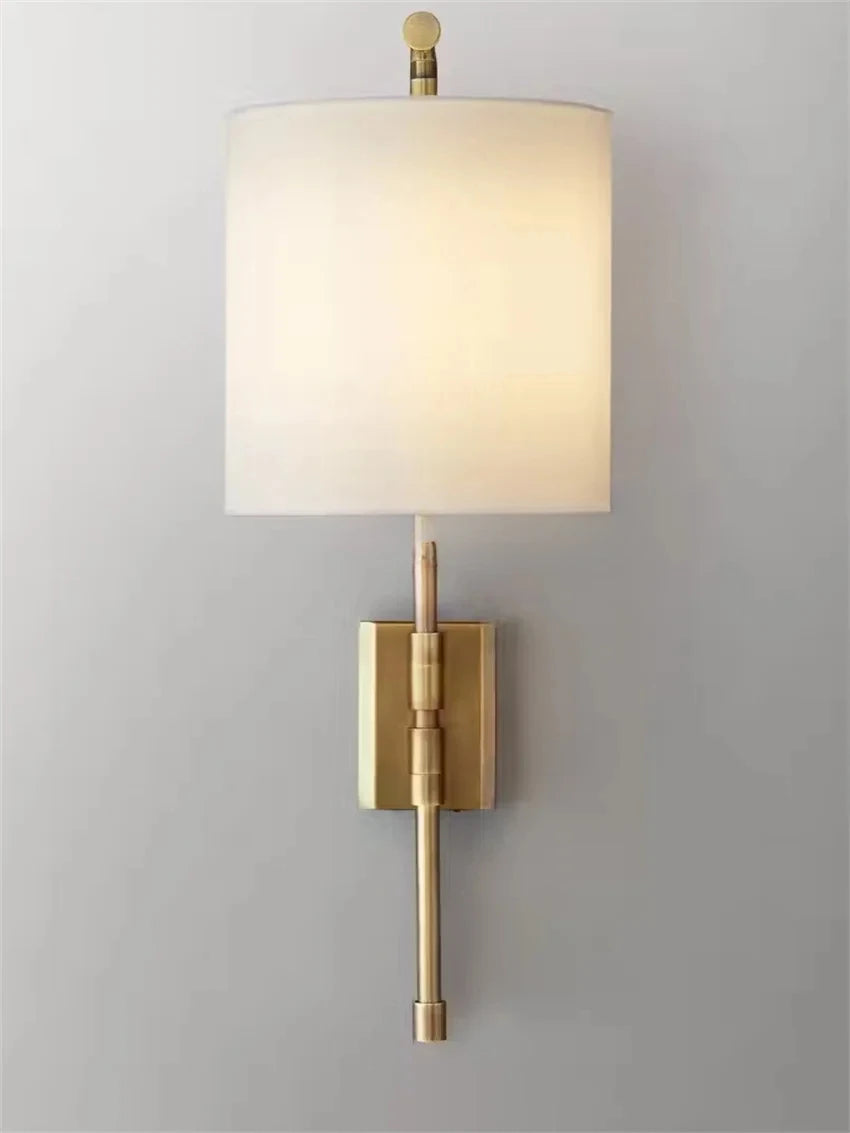 American-style All-copper Luxury Retro Wall Lamp Simple Bedroom Bedside Living Room Dining Room Study Hotel Model Room Lighting