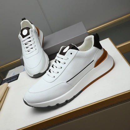 2026 Men's White Training Shoes Thick soled Breathable Comfortable Sports Shoes Casual Shoes Travel Walking Shoes