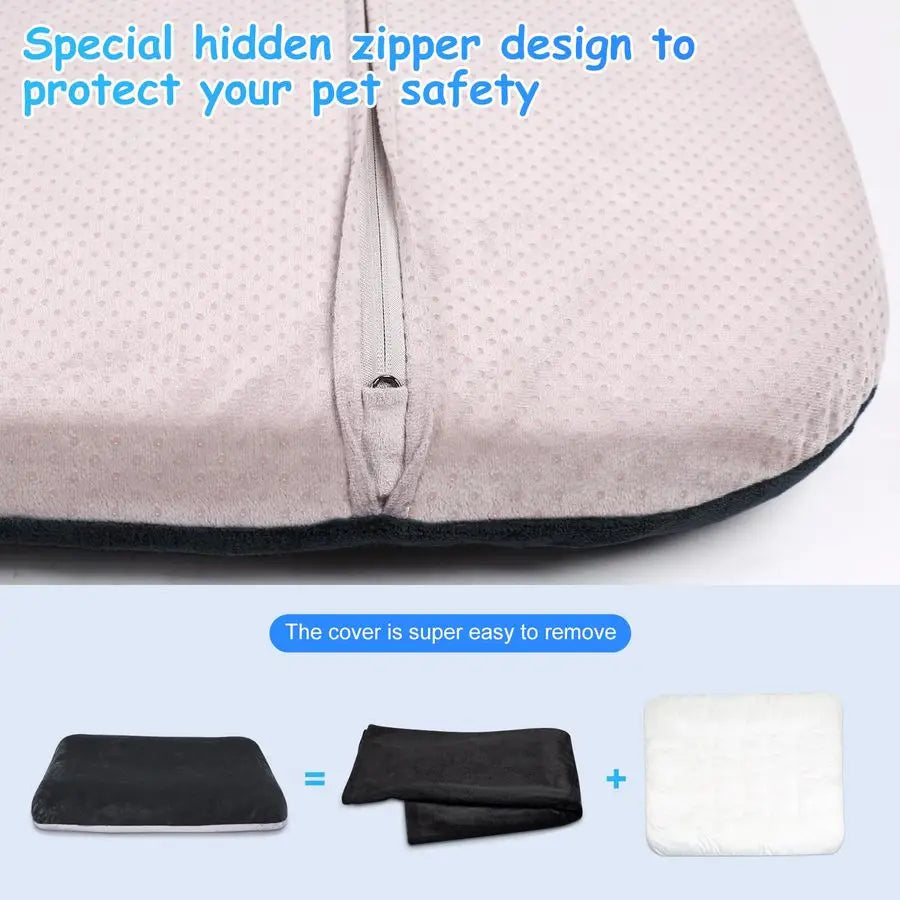 Super Soft Extra Large Dog Bed, 47 Inches Jumbo Orthopedic Foam Pet Beds with Anti Slip Bottom, Dog Sleeping Mattress with Remov