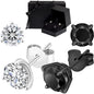 Moissanite earrings, 14K Black and White Gold plated 925 sterling silver, D Color VVS1 Clarity, 2 pairs in a Signature set, Luxu
