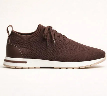 Men's Business Casual Knit Sneakers Breathable Sock Fit Soft Sole Comfortable Lace-Up Shoes for Office Daily Commute Travel