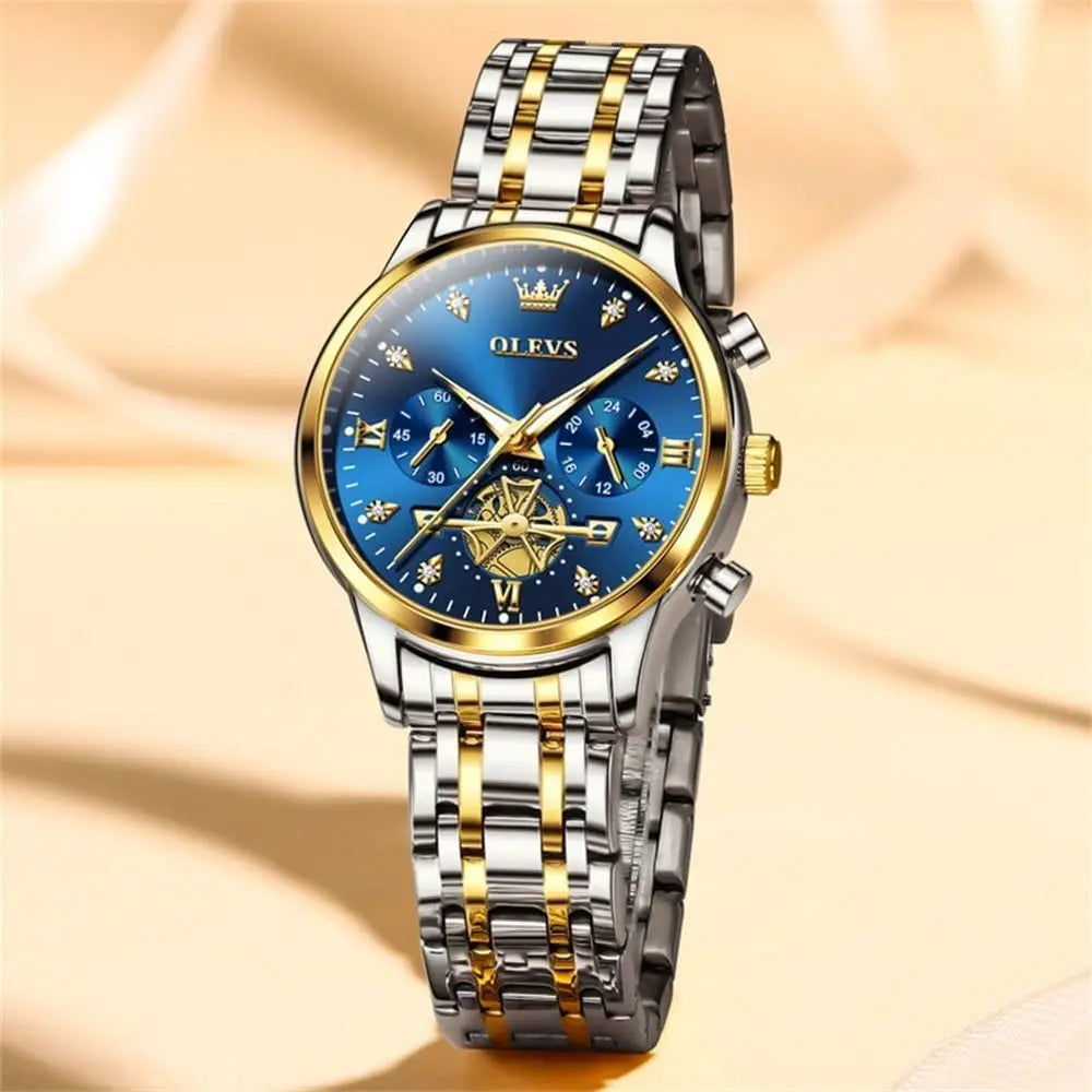 OLEVS Women Watch Multiunctional Two Tone Watch ashion BusinAng Quartz Ladies Watch StainlSteel Waterproo Diamond Watch or Women