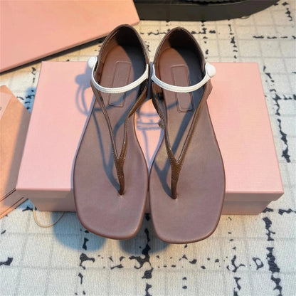 2025 Newest Summer Desinger Tpu Square-toe Flat Heel Slingback Woman Sandals Mix Colors Boat Shoes Slip-Ons Zapatos De Mujer