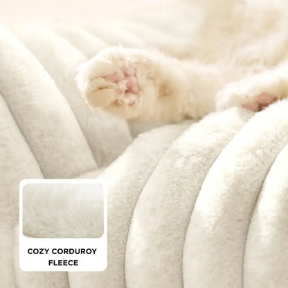 Cute Cat Couch for Pets Fluffy Cat beds with Premium Soft Corduroy Fleece, Fuzzy Cats beds for Indoor Cats with Removable Washab