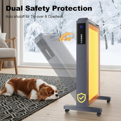 Space Heater Indoor Use 1500W Quiet Mica Convection Heater Electric Space Heaters for Large Room with Remote Eco Mode Portable