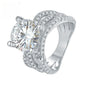 Stunning 4ct Moissanite Ring with GRA Certificate D Color S925 Silver Unique Engagement Ring Anniversary Gift for Her