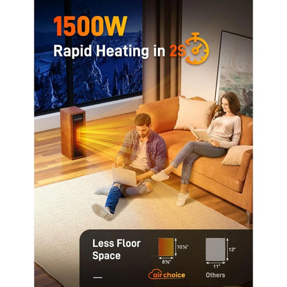 Infrared Space Heater 1500W PTC Portable Electric Heaters Fast Quiet Heating Tower Room Heater for Bedroom Office Home