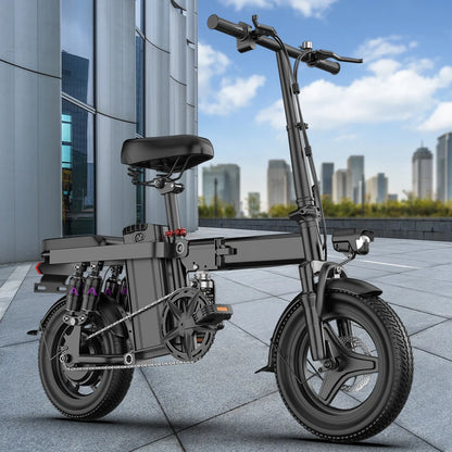 Toofly 500W Adult Electric Bike, 20 MPH, 48V 15Ah Removable Battery, 14 Inch Folding Electric Bike, Multi-Shock Absorption