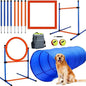 Dog Agility Training Equipment 60-Piece Dog Obstacle Course Training Starter Kit Pet Outdoor Game with Tunnel Agility Hurdle We