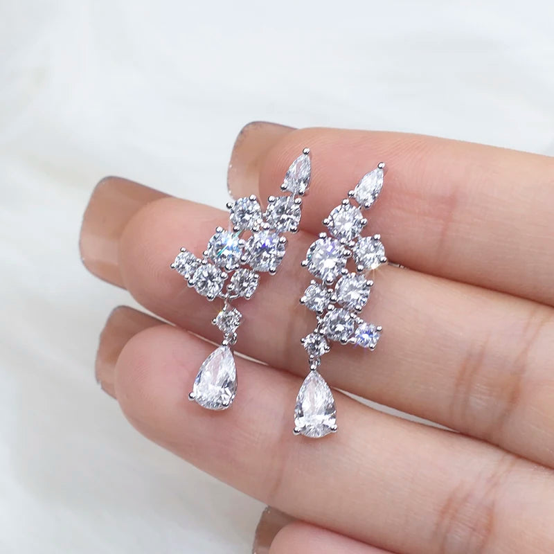 18K Gold Earring White Lab Grown Diamonds VS Quality Jewelry MSE-645