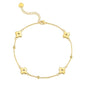 14K Gold Plated Anklets for Women Four-Leaf Clover 14K Gold Plated Ankle Bracelets for Women Golden Jewelry for Womens Anklets
