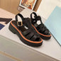 Shoes Women Size35-41 Genuine Leather Sandals Med Heels Gladiator Flat Platform Summer Flats Designer Shoes Zapatillas De Mujer
