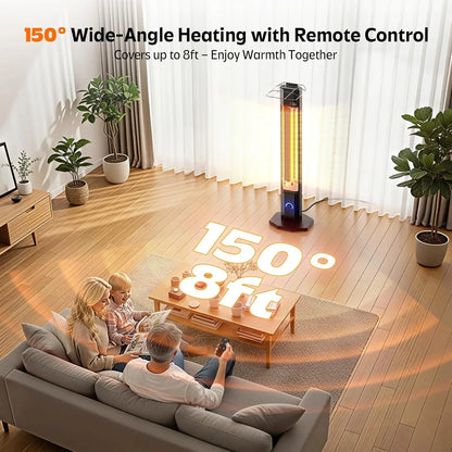 [Limited Stock!]Outdoor Electric Patio Heater, 42-inch 1500W Infrared Tower Heater with 9 Heat Settings & 9H Timer, IPX5 Waterpr