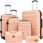 3-Piece Pink Luggage Set with TSA Lock, Spinner Wheels for Travel