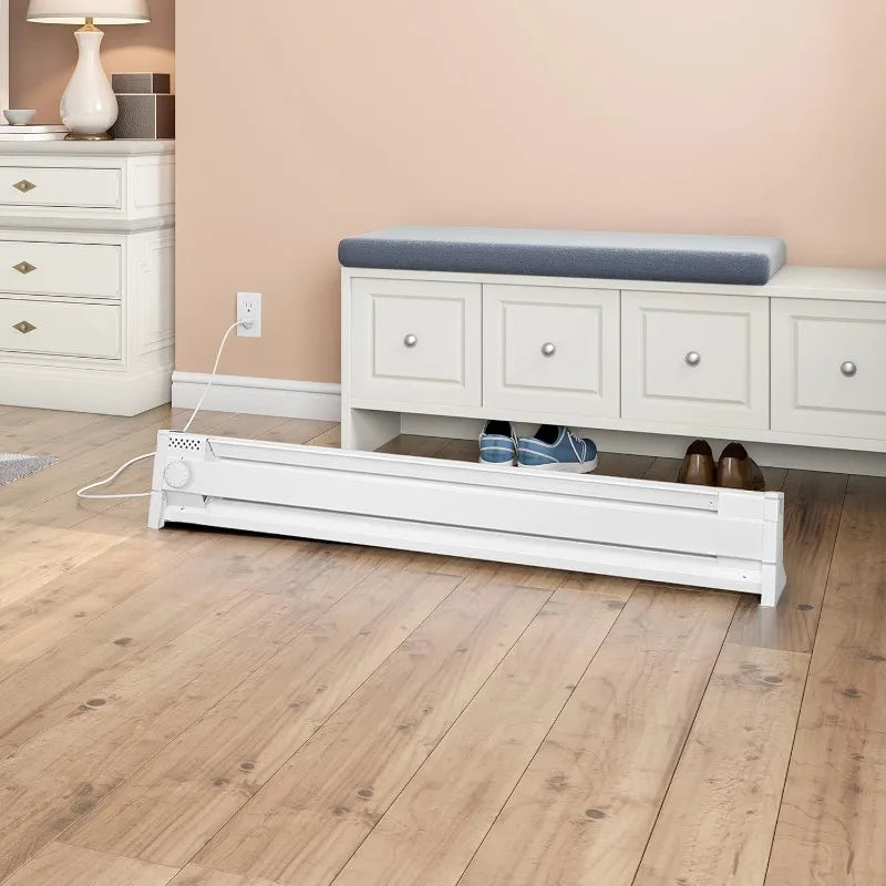 Cadet F Series 49" Portable Electric Baseboard Heater (Model: 4P1500W, Part: 05601), 5120 BTU, 120 Volt, 1500 Watt, White