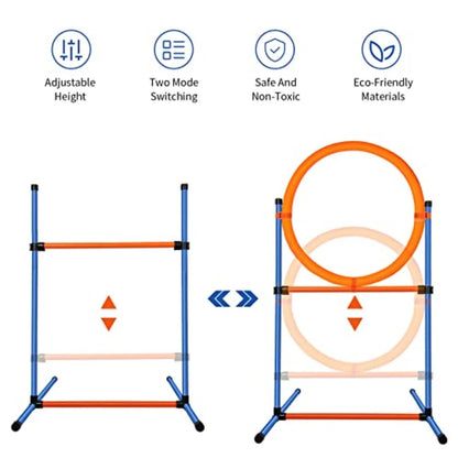 Dog Agility Training Equipment 60-Piece Dog Obstacle Course Training Starter Kit Pet Outdoor Game with Tunnel Agility Hurdle We