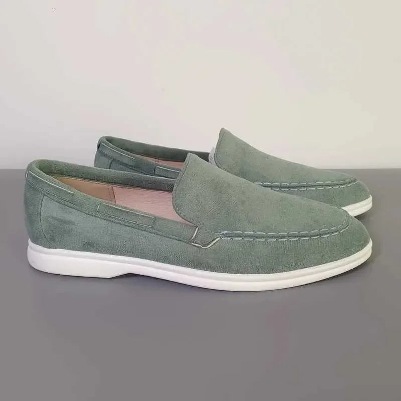 Classic Brand Suede Leather Loafers Men Casual Shoes Luxury Mens Breathable Slip on Driving Shoes Moccasins W251205