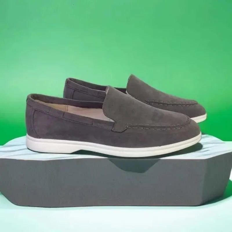 Classic Brand Suede Leather Loafers Men Casual Shoes Luxury Mens Breathable Slip on Driving Shoes Moccasins W251205