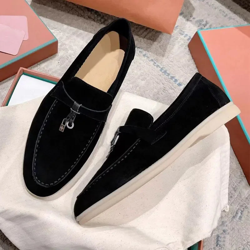 Lora Pianna Loafer Shoes Designer Famous Brand Slides Loafers Dress Shoes For Ladies Men Soft Rubber Sole Flat Luxury Casual