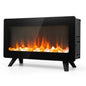 16 Small Electric Fireplace Heater - Desk Space Heater with Realistic LED 3D Flames Freestanding Fire Place Electric Heater for